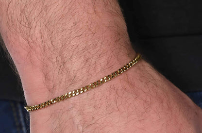 Curb Armband (Goud) 3mm