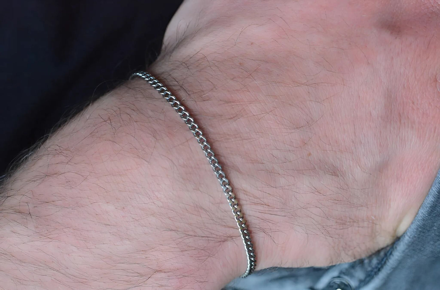 Curb Armband (Zilver) 3mm