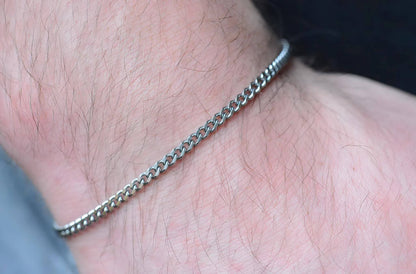 Curb Armband (Zilver) 3mm