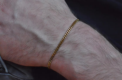 Curb Armband (Goud) 3mm