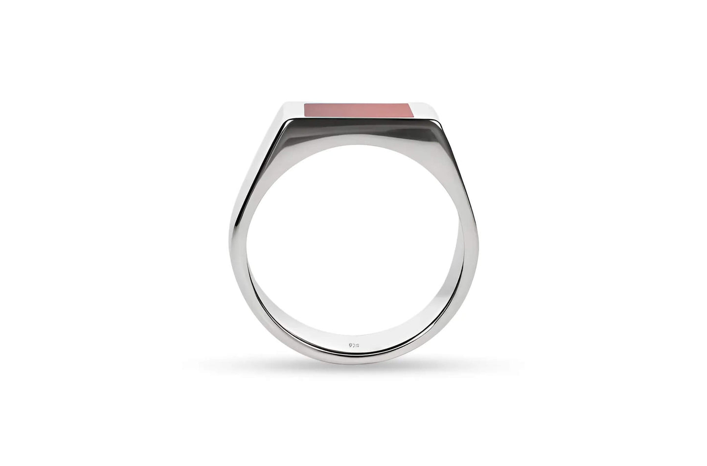 Rectangle Ring Pink Opel (Zilver)