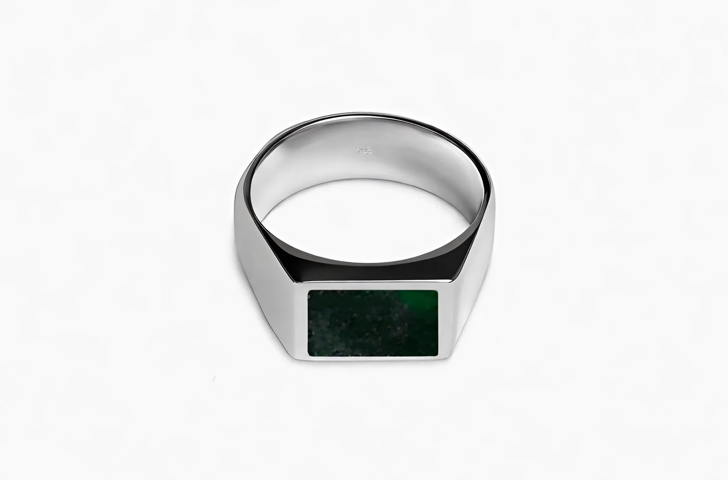 Rectangle Ring Jadeiet Jade (Zilver)